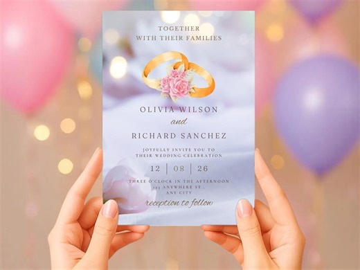 Monogram Wedding Invitation Suite | Elegant QR Code RSVP (editable Canva Download) - Etsy