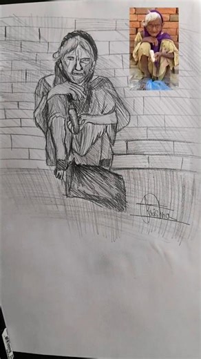 Grandmother sketch that hits different 🥺 #shorts #viral #art #livedraw