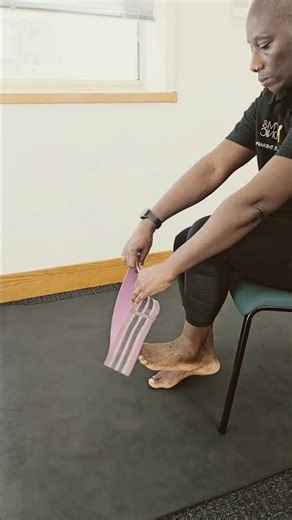 Weeks 1-2: Ankle Mobility & Activation - Seated Resistance Band Plantarflexion #anklesprain