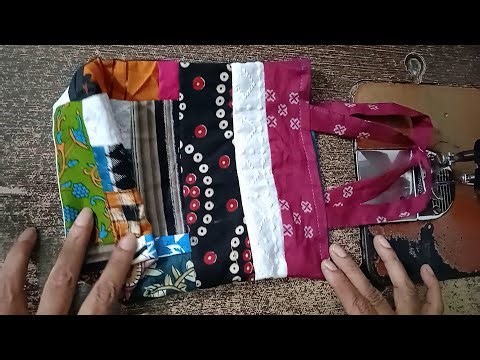 Patchwork bag making only 10 minutes Patch work design reused katran