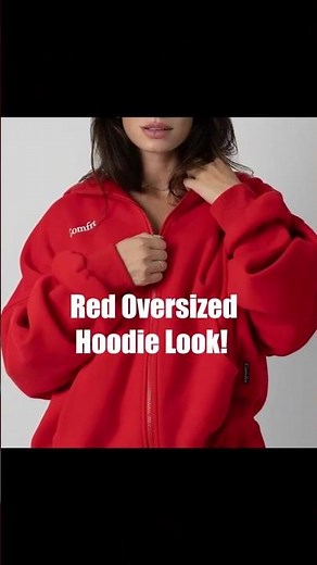 🔥 Red Oversized Hoodie Look | Trendy Street Style Fashion
