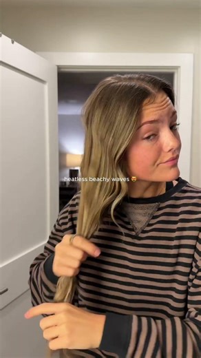 Effortless Overnight Hair Routine: Achieve Heatless Waves Easily! 🤩❤️✨ #HeatlessWaves