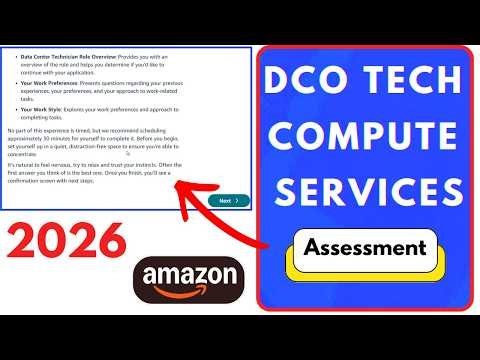 Amazon DCO Tech Compute Services Assessment 2026 | Data Center Operations Technician Interview Q&A