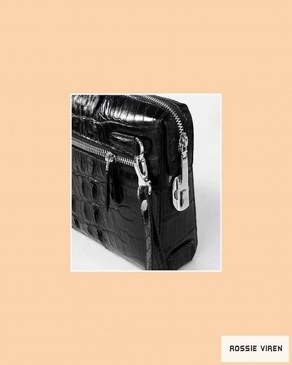 Crocodile Skin Leather Business Code Lock Wallet With Wrist Strap Silver