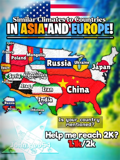 Climates in the USA Similar to Asia and Europe