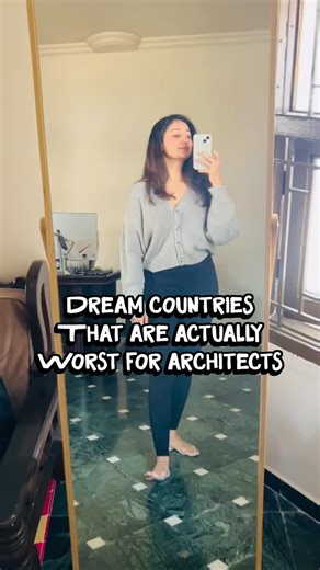 Yashvi Kapadia Designs on Instagram: "Worst countries for architects when you look at salary vs stress ratio 👇 (Based on work culture, pay growth, and real on-ground realities—not just glamour) 🇦🇪 UAE Long site hours, frequent travel, and job insecurity tied to market cycles. Creative control is often limited, and burnout is common despite decent packages on paper. 🇨🇳 China Extreme deadlines and intense work culture. Add language and cultural barriers, and work-life balance becomes almost n