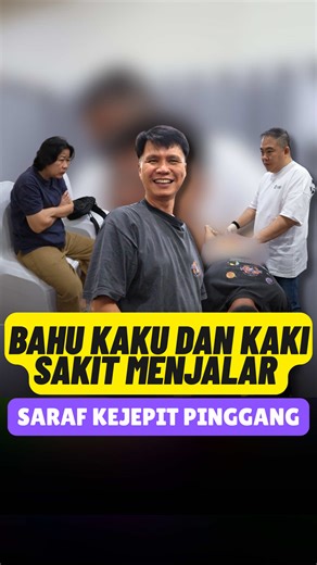 **BAHU TERKUNCI & PINGGANG NARIK? Hati-hati Frozen Shoulder! 🛑🦴** Pasien di Manado ini harus menahan sakit di dua titik sekaligus. Tangan tidak bisa digerakkan ke belakang akibat **Radang Otot (Frozen Shoulder)**, ditambah paha yang sakit setiap kali kaki diangkat karena **Saraf Kejepit di Pinggang**. 😭 Melalui penanganan saraf dan otot oleh **Suhu Ayung**, sumbatan yang bikin kaku mulai terurai. Alhamdulillah, sekarang gerak tangan dan kaki sudah terasa jauh lebih enak dan ringan! ✨ Terapi u