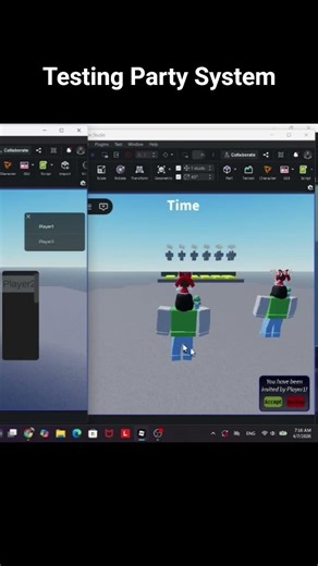 Testing Party System #roblox #robloxstudio