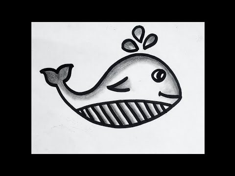 How to draw dolphin 🐬 drawing, tutorial video step by step.