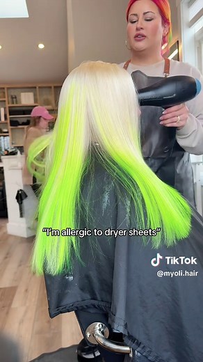 Neon Green Hair Transformation Process