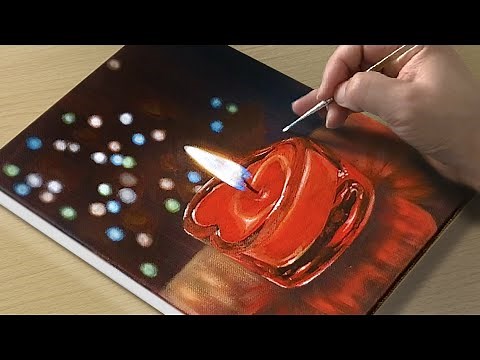 How to Paint a Christmas Candle / Acrylic Painting
