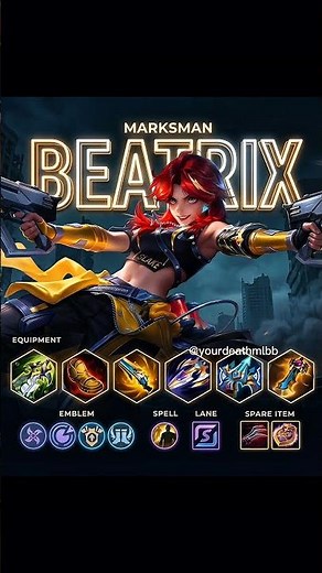 Beatrix Full Build Guide 2026 🔥 Best Damage + Emblem Setup | MLBB Beatrix Tutorial #shorts