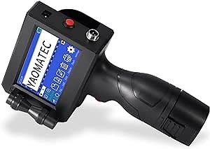 Bewinner M90 Handheld Inkjet Printer Gun with 4.3in (Chinese & English) - 0.5 Inch Nozzle Adjustable for Any 300dpi, Pad Printing Machine for QRCode Barcode (US Plug)