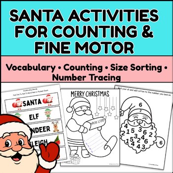 Santa Activities for Preschool–K | Counting, Sorting & Fine Motor
