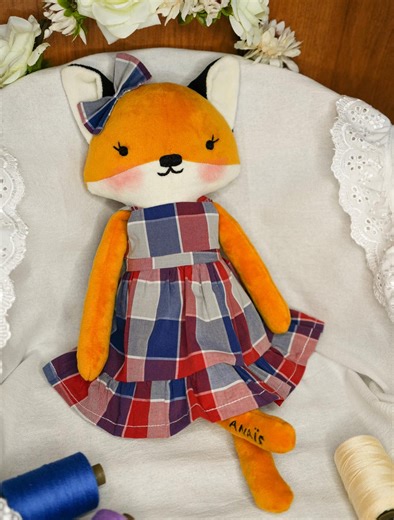 Handmade Embroidered Fox Plush | Custom Stuffed Animal | Personalized Name - Etsy