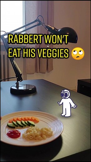 Rabbert won't eat his veggies so I decided to teach him a lesson 😈 #animation #rabbert