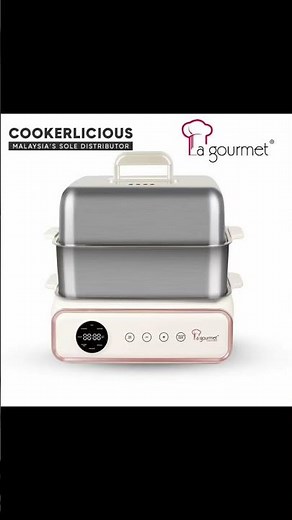 ￼La gourmet Electric 2-tier Stainless Steel Multi Food Steamer - 4 in 1 Multi Functions