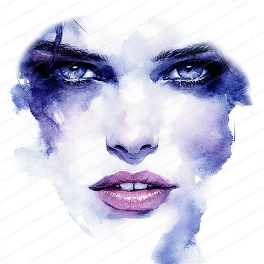 17 Woman Face Clipart | Expressive Woman Eyes | Printable Watercolor Clipart | High Quality Jpgs | Digital Download | Paper Craft - Etsy