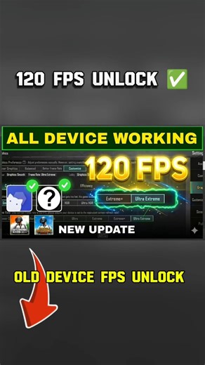 BGMI 120 FPS All Devices Working 😱 | Ultra Extreme Unlock New Update #bgmi #Shorts #fpsboost