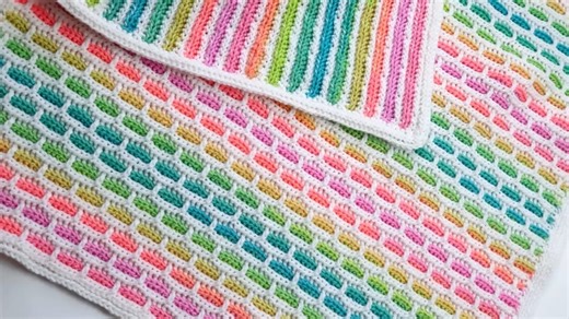 The Unicorn Bricks Baby Blanket is a cozy, knit-look crochet blanket that's reversible- featuring a beautiful brick stitch on one side and stripes on the other. Get the Free Written Instructions and the full Video Tutorial here: https://www.myhobbyiscrochet.com/2020/02/unicorn-bricks-baby-blanket-free-crochet-pattern.html | Myhobbyiscrochet