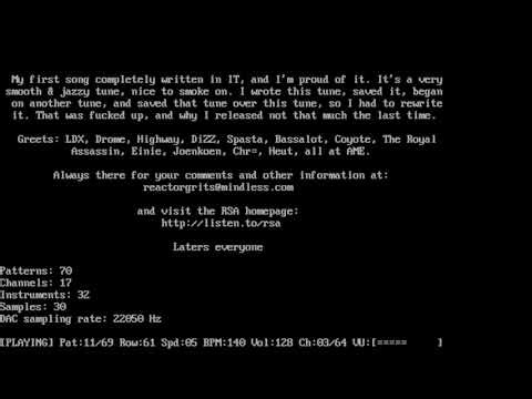 1 hour of high quality DOS tracker drum&bass module files at 22KHz