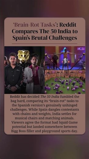 ‘Brain Rot Tasks’ Reddit Compares The 50 India to Spain’s Brutal Challenges | MADHU SUDDI GLOBAL