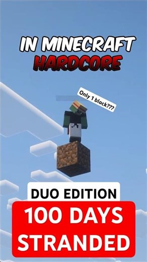 100 Days on ONE BLOCK... in Hardcore?! 😱 #minecraft #minecraft100days