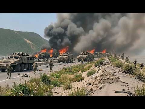 15 minutes ago! Just after arriving, a convoy of 3,200 US troops was ambushed by Russian troops