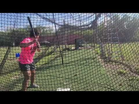 Iron Mike pitching machine at work.