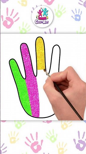 🌈Glitter Finger Family - Drawing And Painting #shorts #howtodraw #fingerfamily