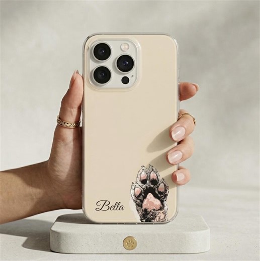 Personalized Pet Phone Case Pet Paw – Custom Dog or Cat Name Phone Cover - Etsy