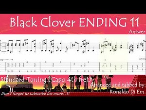 Black Clover ENDING 11 - Guitar Tutorial [FingerStyle TAB]