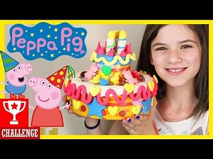 PEPPA PIG'S BIRTHDAY CAKE PLAY DOH CHALLENGE! | KITTIESMAMA