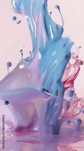 Abstract Pastel Color Liquid Splash, Pastel Liquid Splash, Abstract Art in Motion, Pastel Color Explosion