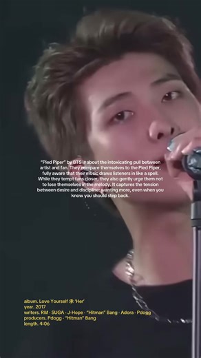 “Pied Piper” is a self-aware and slightly seductive commentary on fan obsession. BTS flips the traditional story of the Pied Piper — someone who leads others away with irresistible music — and applies it to their own influence. They openly admit that they know fans stay up late watching content, streaming songs, and prioritizing BTS over responsibilities. What makes the song powerful is the dual tone. On one hand, it’s playful and teasing. On the other, it’s almost a gentle warning. The lyrics s