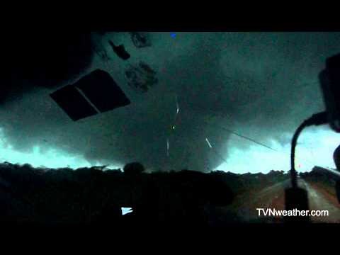NEW up-close multivortex tornado video! SW of Denton, TX