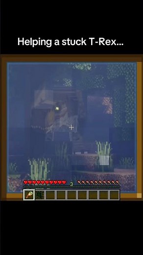 This trex was stuck#funny #minecraft #trex