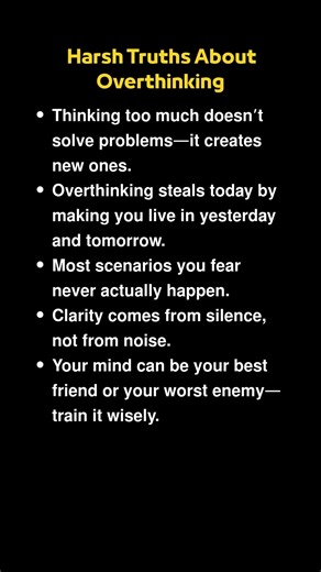 Harsh Truths AboutOverthinking #overthinking #psychologyfacts #quotes #overthinking