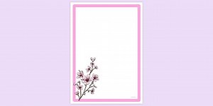 Simple Blank Cherry Blossom Page Border