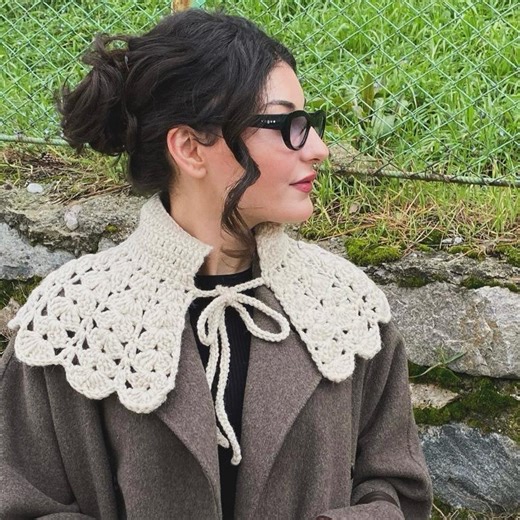 Crochet Parisian Wool Peter Pan Collar: Lace Vintage Handmade Detachable Collar - Etsy