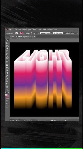 3D Gradient Text Effect in Adobe Illustrator | Modern Typography Tutorial 🔥✨
