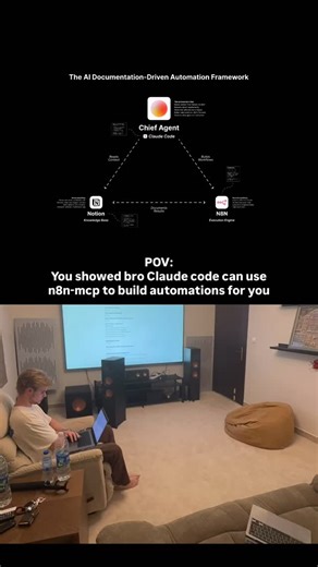 Oliver Merrick on Instagram: "Here’s how it works ⬇️ Claude Code + Notion + n8n This guide outlines the Automation Architect Stack—a closed-loop system where AI builds AI. The Core Thesis Context → Plan → Approve → Build → Execute → Document → Repeat Connecting Claude Code to Notion (memory) and n8n (execution) creates a self-improving loop. Phase 1: The Foundation (Notion) Notion is the operating system Claude reads to understand what to build. 1: Central Documentation Hub: Single source of tru
