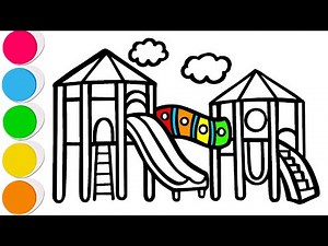How to Draw a Big Playground Slide | Easy Step by Step Tutorial