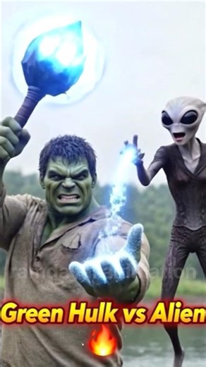 Green Hulk vs Alien: Jaadui Gada ka Power 💥 | Hulk Animation Story #shorts