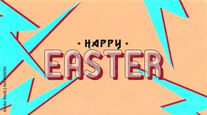 A playful and retro design featuring an Happy Easter emitting lightning bolts. This versatile image works well for posters, cards, or website backgrounds