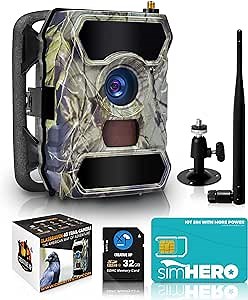 CreativeXP 3G Cellular Trail Cameras - AT&T Full HD Wild Game Camera with Night Vision for Deer Hunting, Security - Wireless Waterproof and Motion Activated - Tree Mount Included (1-Pack)