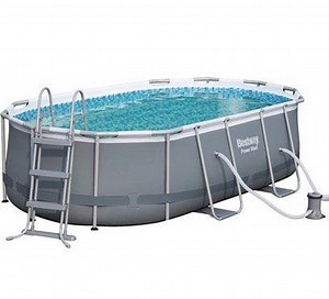 Bestway Oval Frame Stahlrahmen Pool Set 424 x 250cm für 299,99€ (statt 360€) - nur bei Abholung im OBI