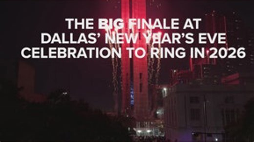 The big finale at Dallas' annual New Year's Eve fireworks display at Reunion Tower