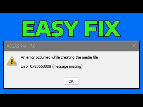 How To Fix An Error Occurred While Creating The Media File Error 0x80660008 (Vegas Pro)