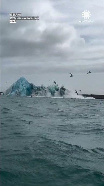 Massive Iceberg Flips Right in Front of Kayaker
